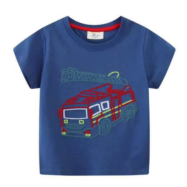 Toddler/Kid Boy Firetruck Blue T-shirt