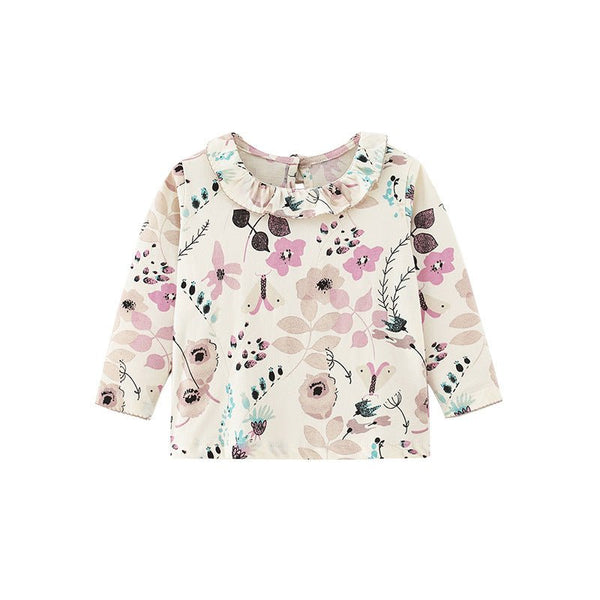 Toddler/Kid Girl Mixed Floral Prints Collared Long Sleeve Shirt