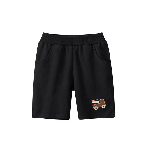 Toddler/Kid Boy's Embroidery Truck Print Shorts
