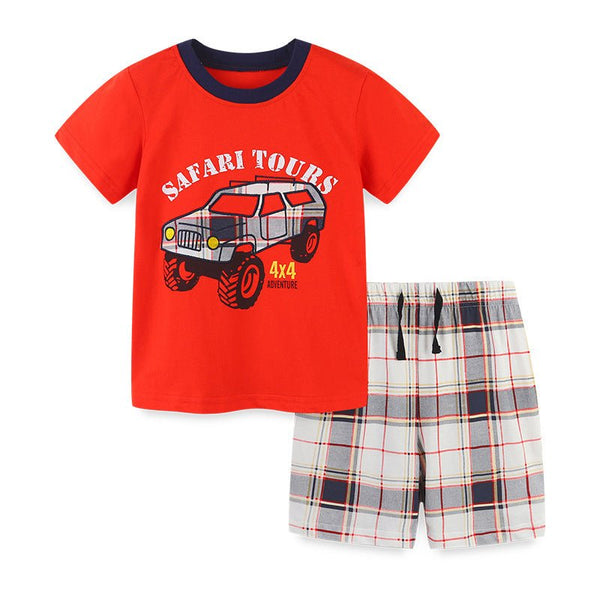 Toddler Boy's Vehicle Print Tee with Shorts Set