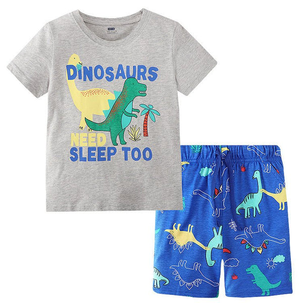 Toddler Boy's Dinosaur Print T-shirt with Shorts Set