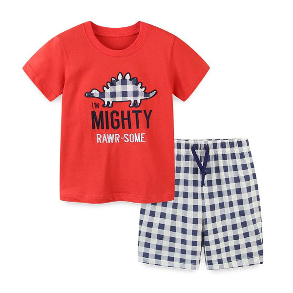 Toddler/Kid Boy's Red T-shirt and Shorts Set