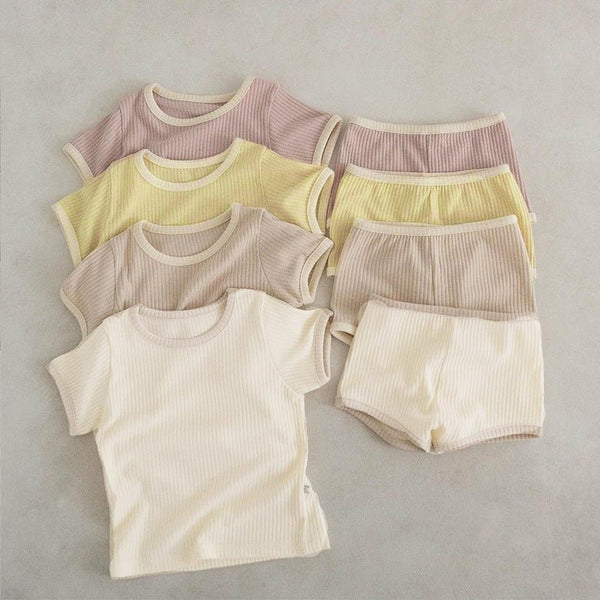 Baby/Toddler Casual Matching T-shirt and Shorts Set (4 Colors)