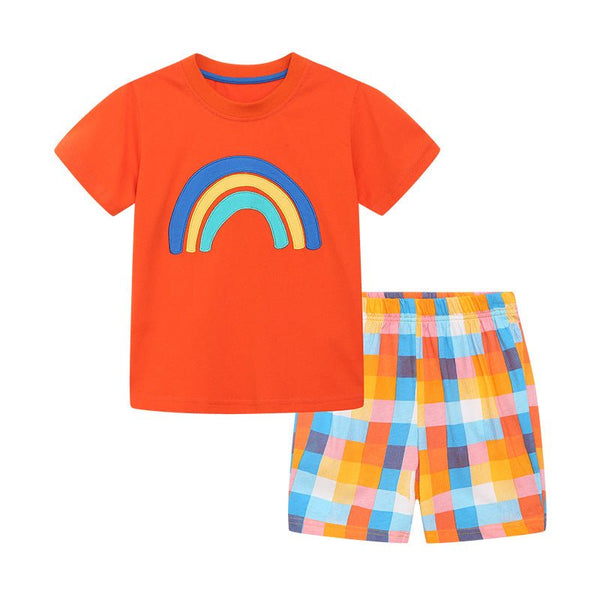 Toddler/Kid's Rainbow Design T-shirt with Shorts Set