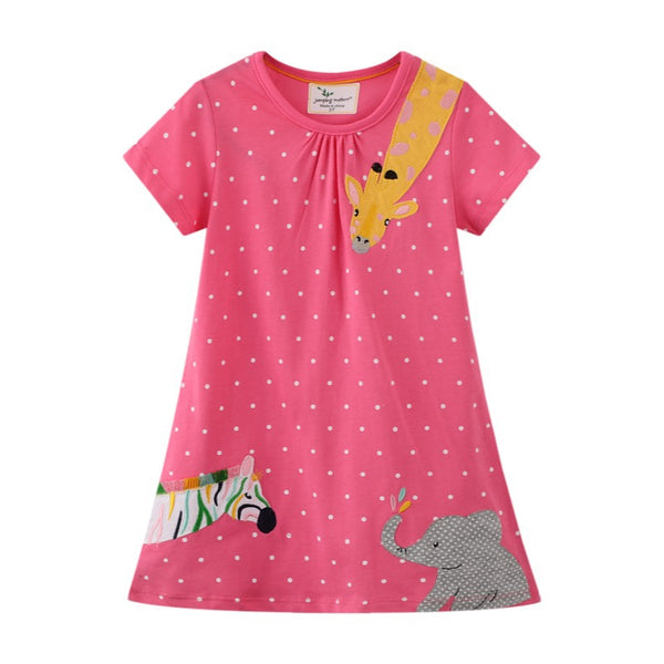 Toddler Girl's Short Sleeve Animal Print Dress