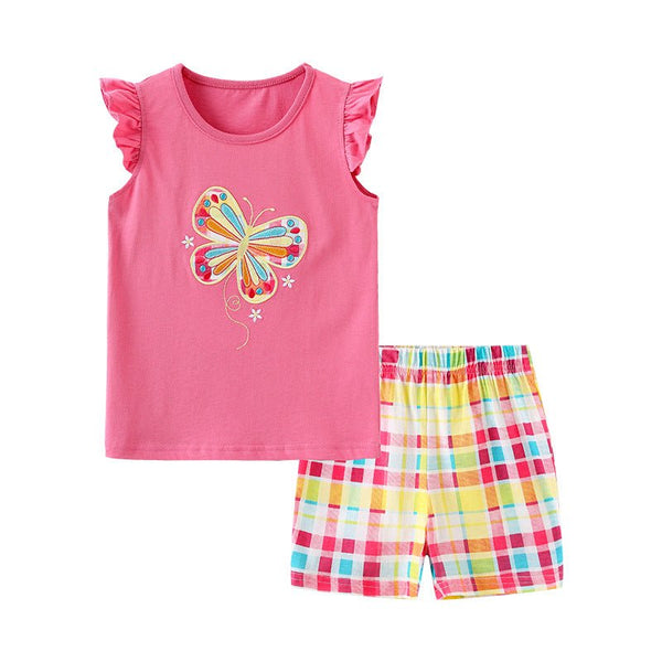 Toddler/Kid Girl's Butterfly Print T-shirt with Shorts Set