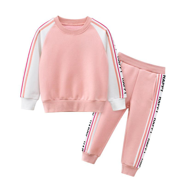 Toddler Girl's Pink Casual Sweatshirt with Pants Set