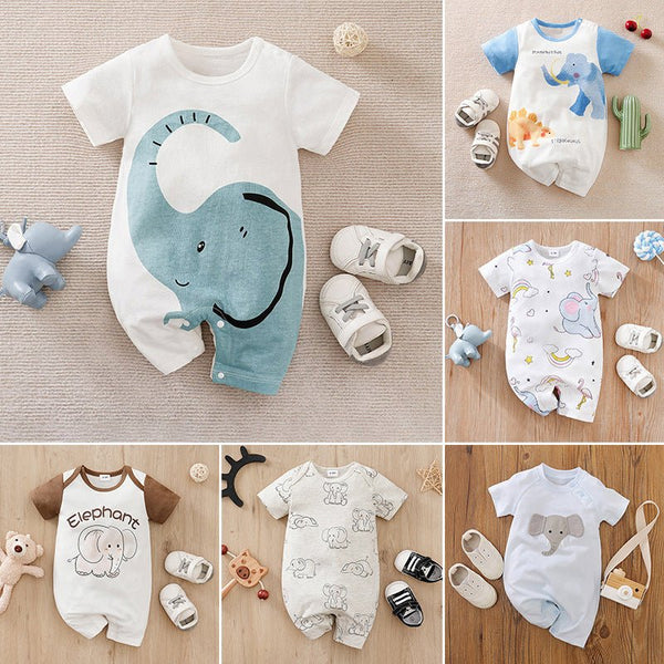 Baby's 11 Different Elephant Design One-Piece Jumpsuits