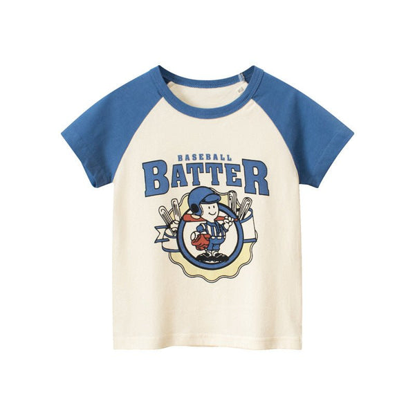 Toddler/Kid Boy's Baseball Design Short Sleeve T-shirt