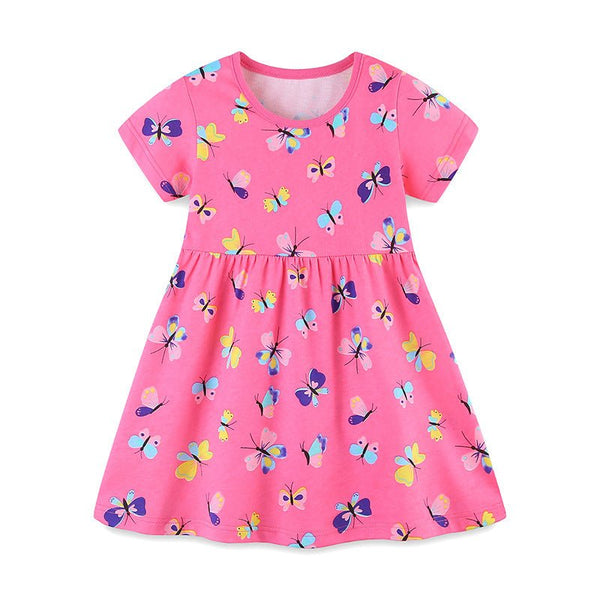 Toddler/Kid Girl Allover Butterfly Design Pink Dress
