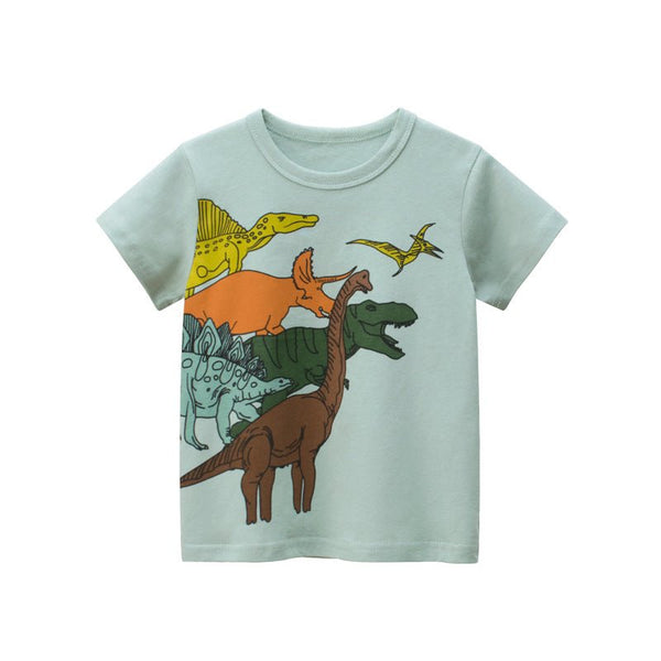 Toddler Boy's Dinosaur Print Short Sleeve T-shirt