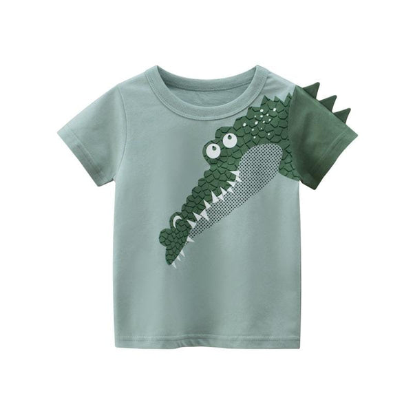 Boy's Short-sleeve T-Shirt with Dinosaur Pattern