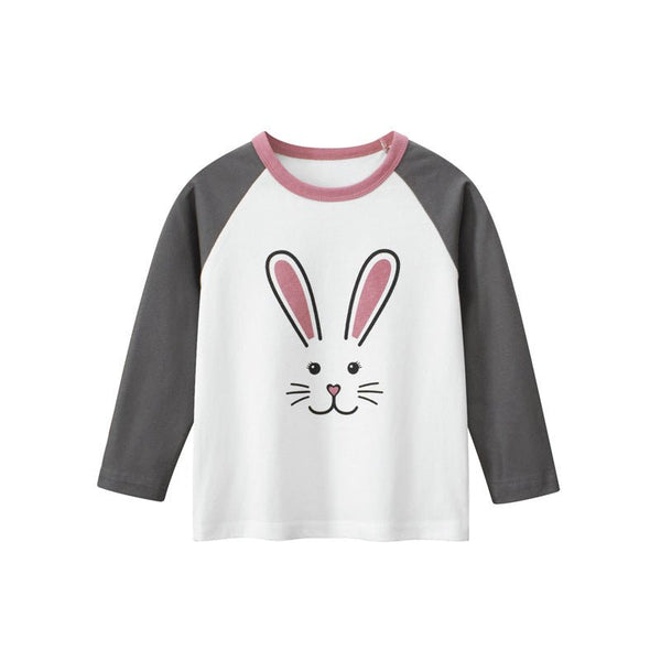 Toddler/Kid Bunny Print Casual Long Sleeve Shirt
