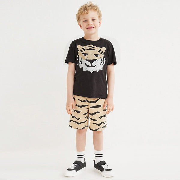 Toddler Boys Tiger Print T-shirt with Shorts Set