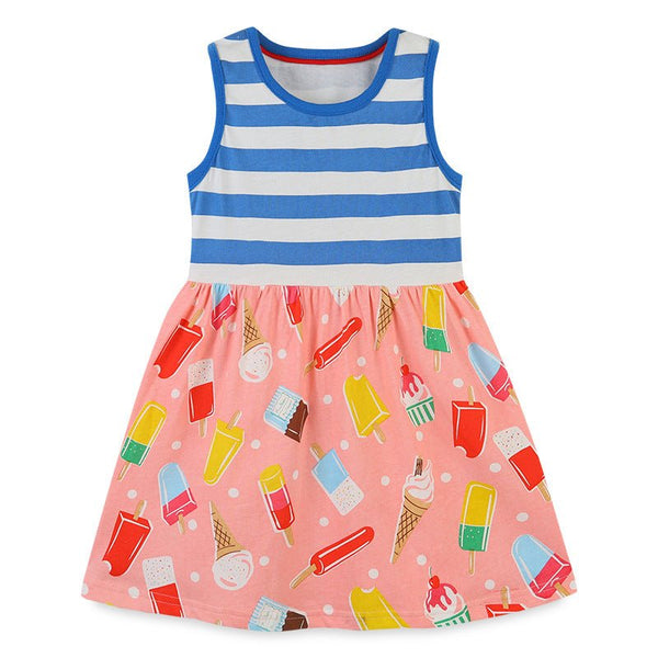 Toddler/Kid Girl's Ice Cream Print Sleeveless Dress
