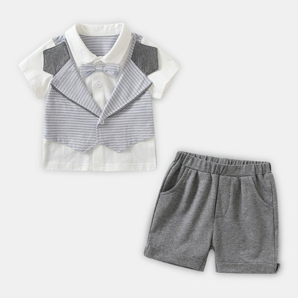 Baby Boy's Bow Tie Top with Shorts Set