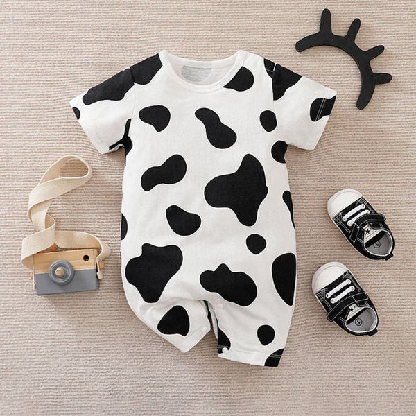 Long/Short Sleeve Cow Print Jumpsuit