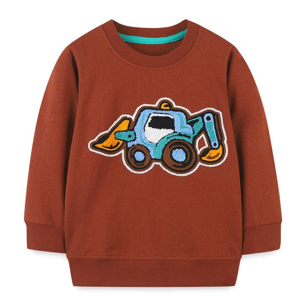 Toddler/Kid's Excavator Embroidery Sweatshirt