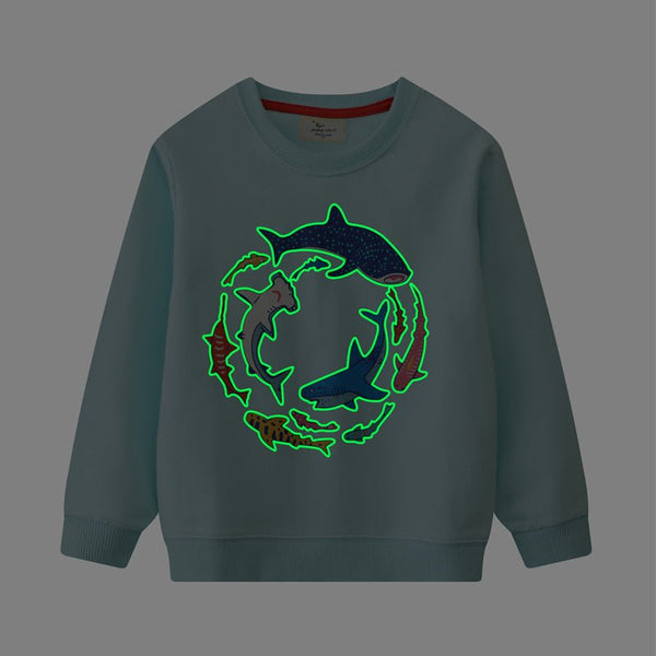 Toddler/Kid's Glow in the Dark Shark Design Sweatshirt