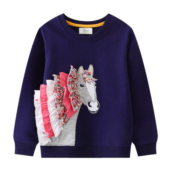 Toddler/Kid Girl's Unicorn Ruffles Design Sweatshirt