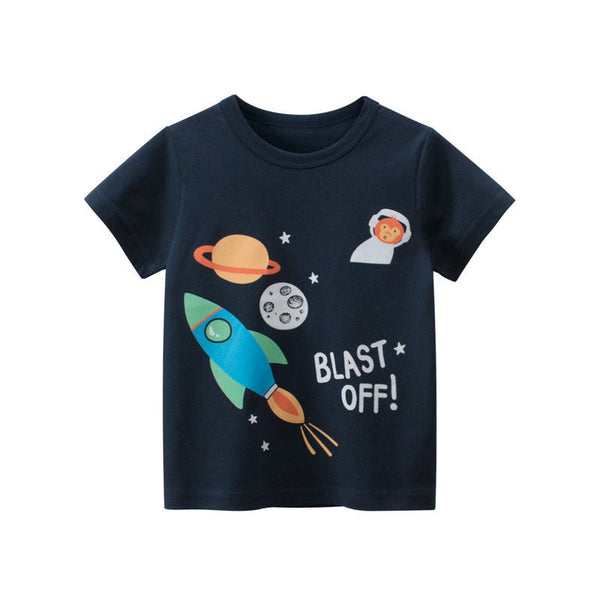 Toddler Cartoon Rocket T-shirt