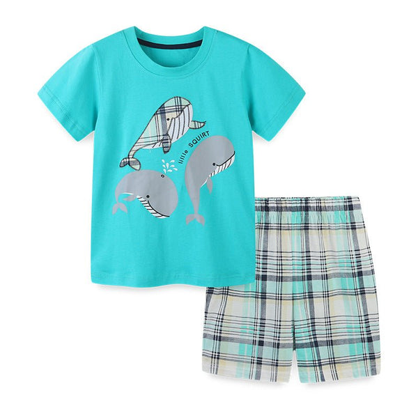 Toddler Boy's Dolphin Print Tee with Shorts Set