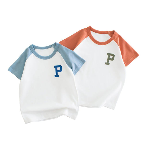 Toddler/Kid's 2 Colors Letter P Print Design Cotton Top