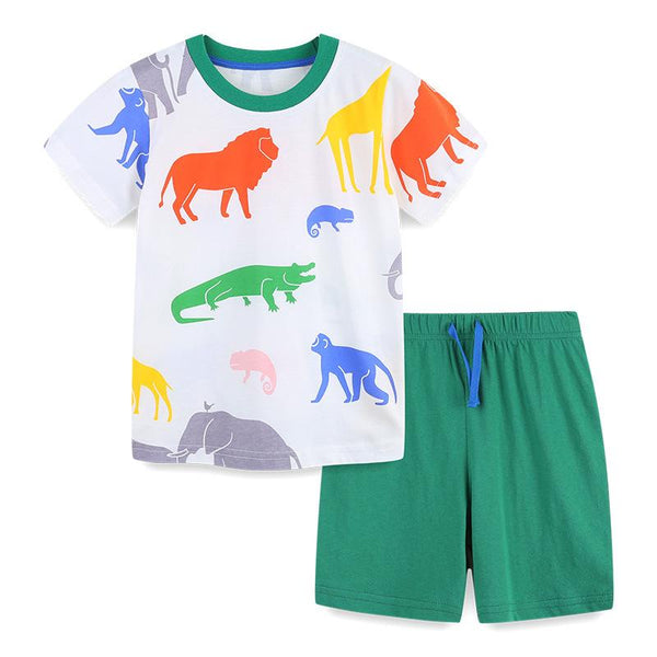 Boy's Animal Print Tee with Shorts Set
