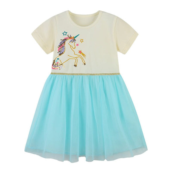 Toddler Girl's Unicorn Print Dress