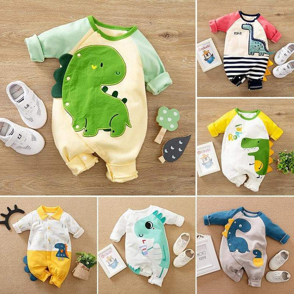 Premium 6 Dinosaur Pattern Bodysuit for Baby Boys