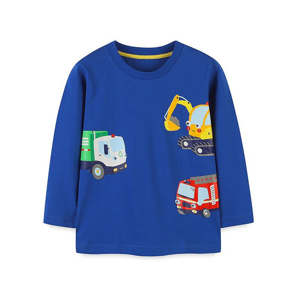 Toddler/Kid Boy Variety Trucks Blue Long Sleeve Shirt
