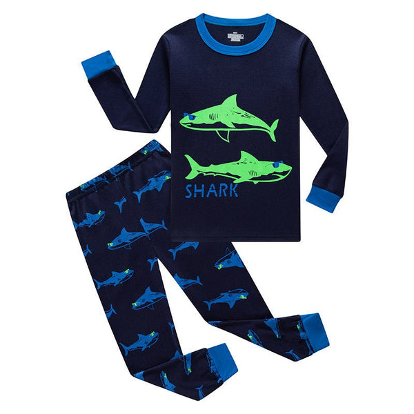 Toddler Boy's Long Sleeve Shark Print Pajama Set