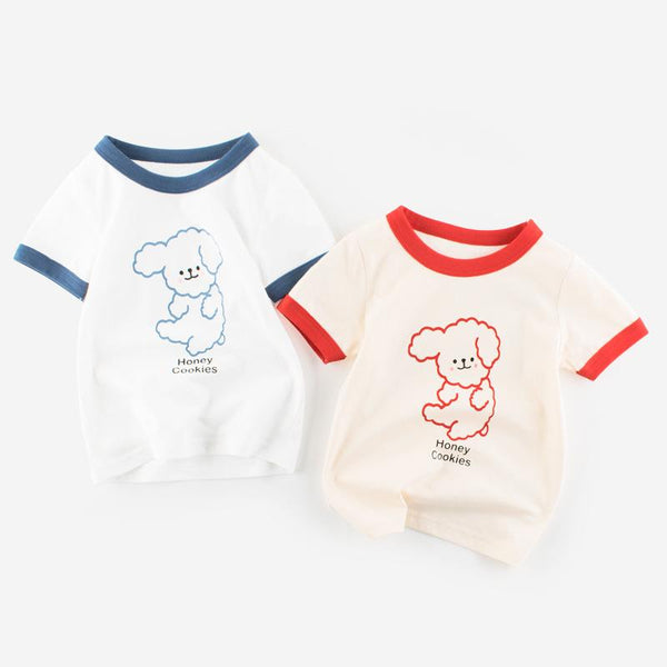 Toddler/Kid Fluffy Cartoon Dog Print T-shirt (2 colors)