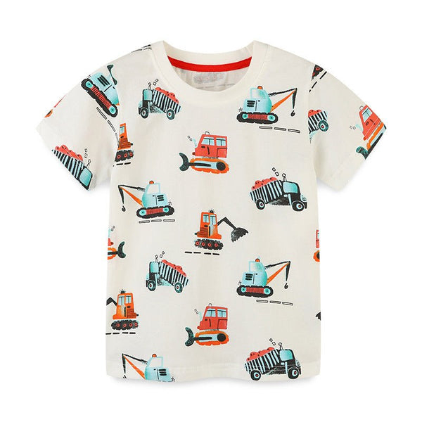 Toddler/Kid Boy Colorful Allover Vehicle Pattern T-shirt