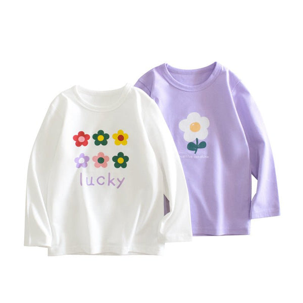 Toddler/Kid Girl's Floral Print Long Sleeve Shirt (2 colors)