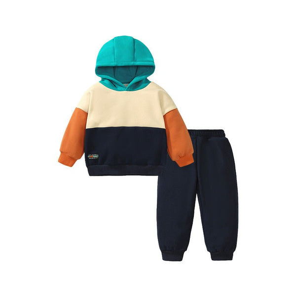 Toddler/Kid's Hooded Cotton Top with Pants Set
