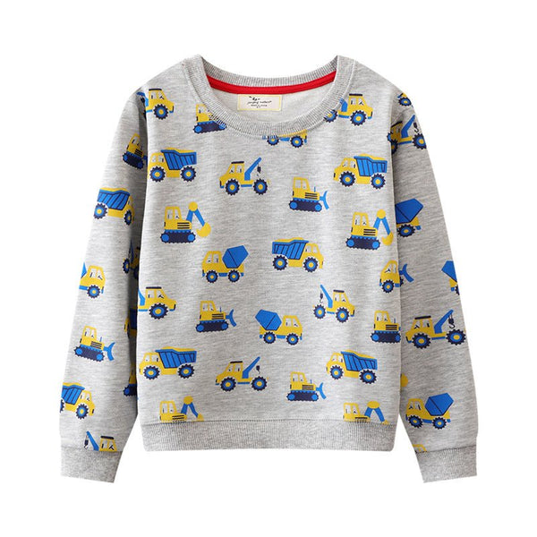 Toddler/Kid Boy's Allover Vehicle Print Design Sweatshirt