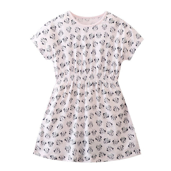 Minnie Mouse/Stitch Design Short Sleeve Dress for Girls