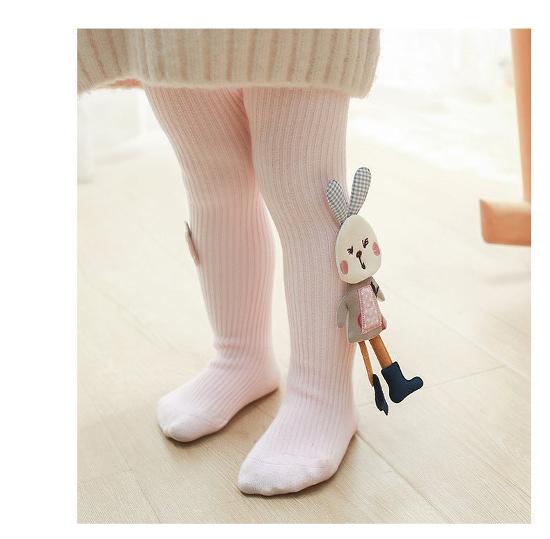 Leggings Neonato E Bambina Wrapables – Con Coniglietto E Orsetto, 6-12 Mesi, Morbido 80% Cotone