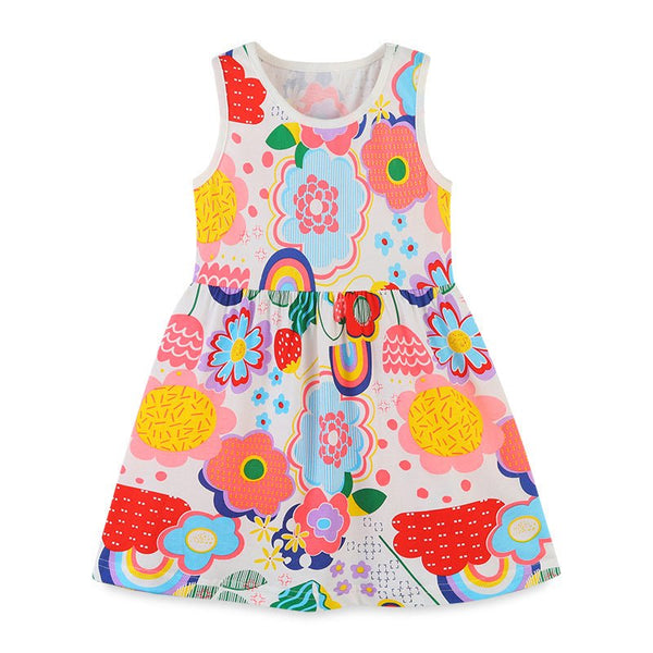 Toddler/Kid Girl's Sleeveless Floral Print Dress