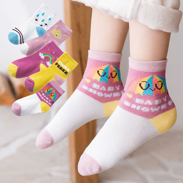Toddler/Kid Girl's 5-Pair Cartoon Design Socks