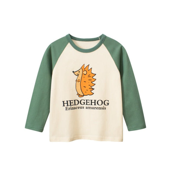 Toddler/Kid Hedgehog Print Casual Long Sleeve Shirt