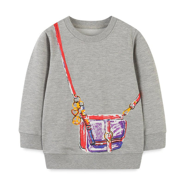 Toddler/Kid Girl Colorful Purse Print Sweatshirt