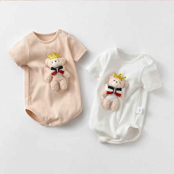 Baby's Bear Plushie Short Sleeve Onesie (2 Colors)