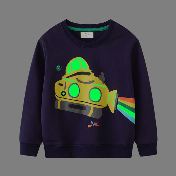Toddler/Kid Boy Glow in the Dark Submarine Sweatshirt