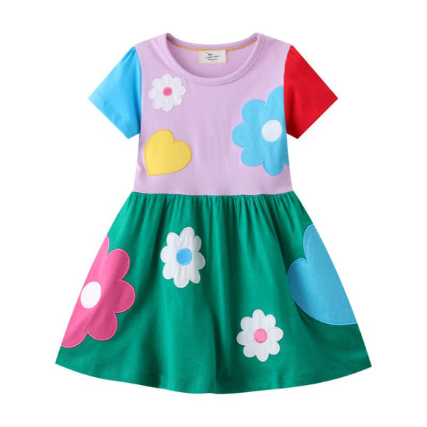 Toddler/Kid Girl's Colorful Flowers Dress