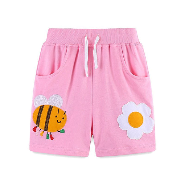 Toddler/Kid Girl's Pink Cotton Shorts for Summer
