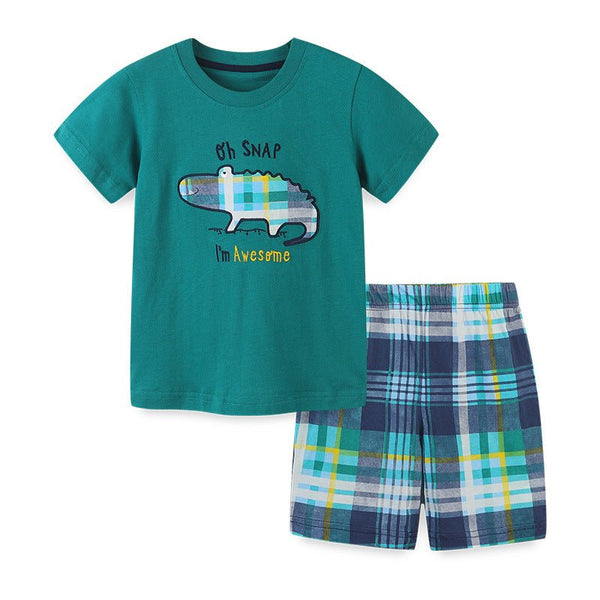 Toddler Boy's Crocodile Print T-shirt with Shorts Set