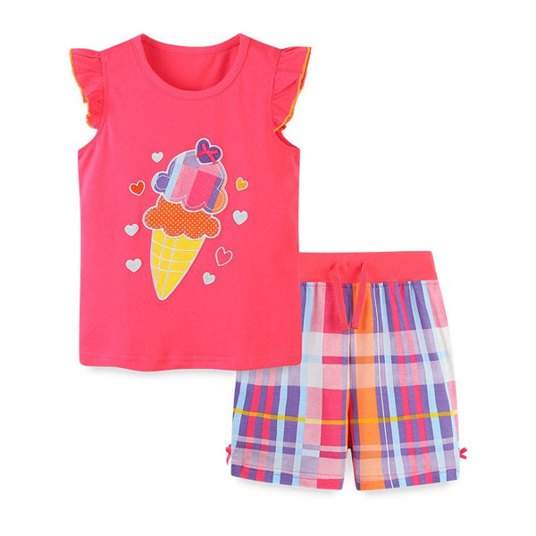 Toddler/Kid Girl's Ice Cream Print Tee with Shorts Set