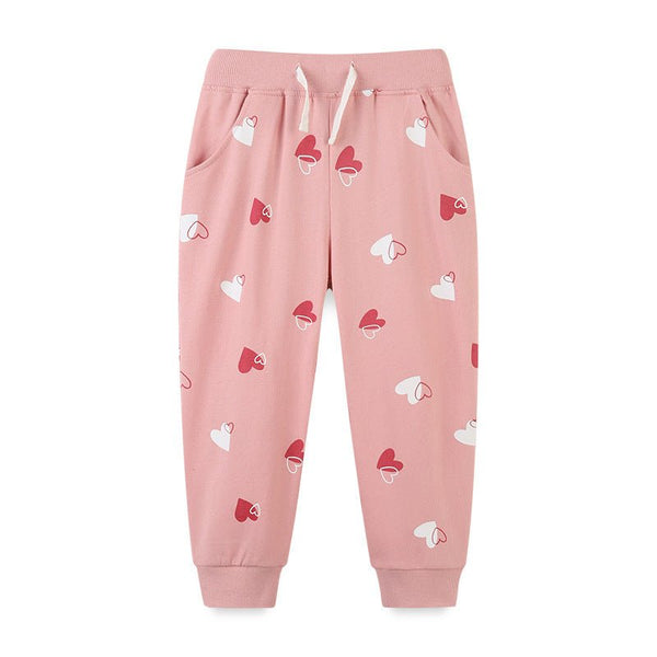 Toddler/Kid Girl's Heart Print Design Pink Pants